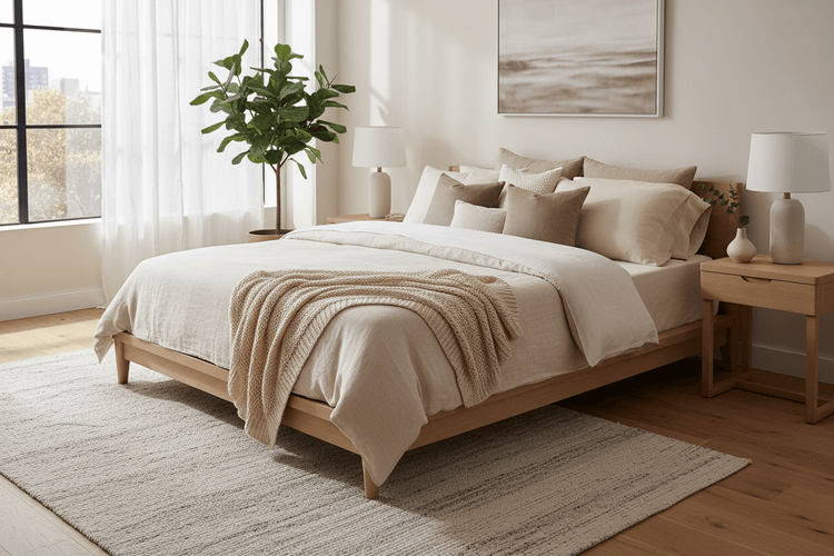 King size mattress on a modern bed