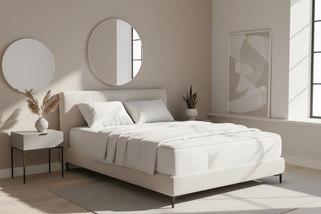 Queen size mattress in bedroom setting