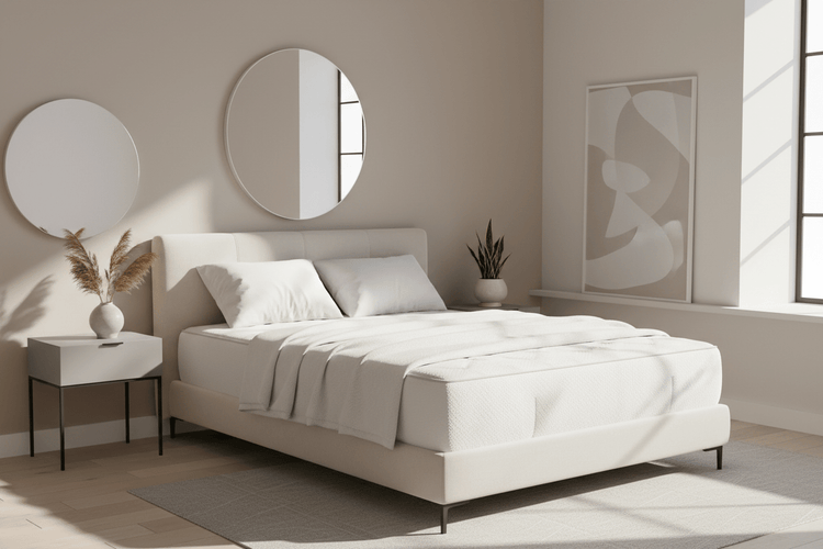 Queen size mattress in bedroom setting