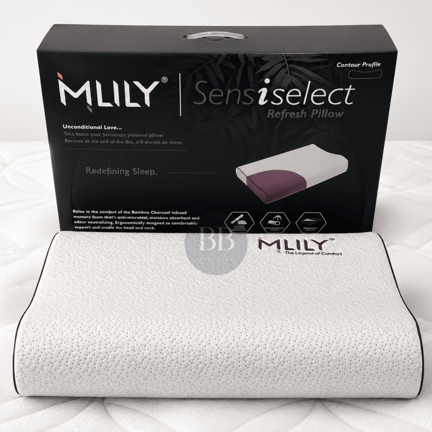 MLILY Refresh Bamboo Charcoal Contour Pillow