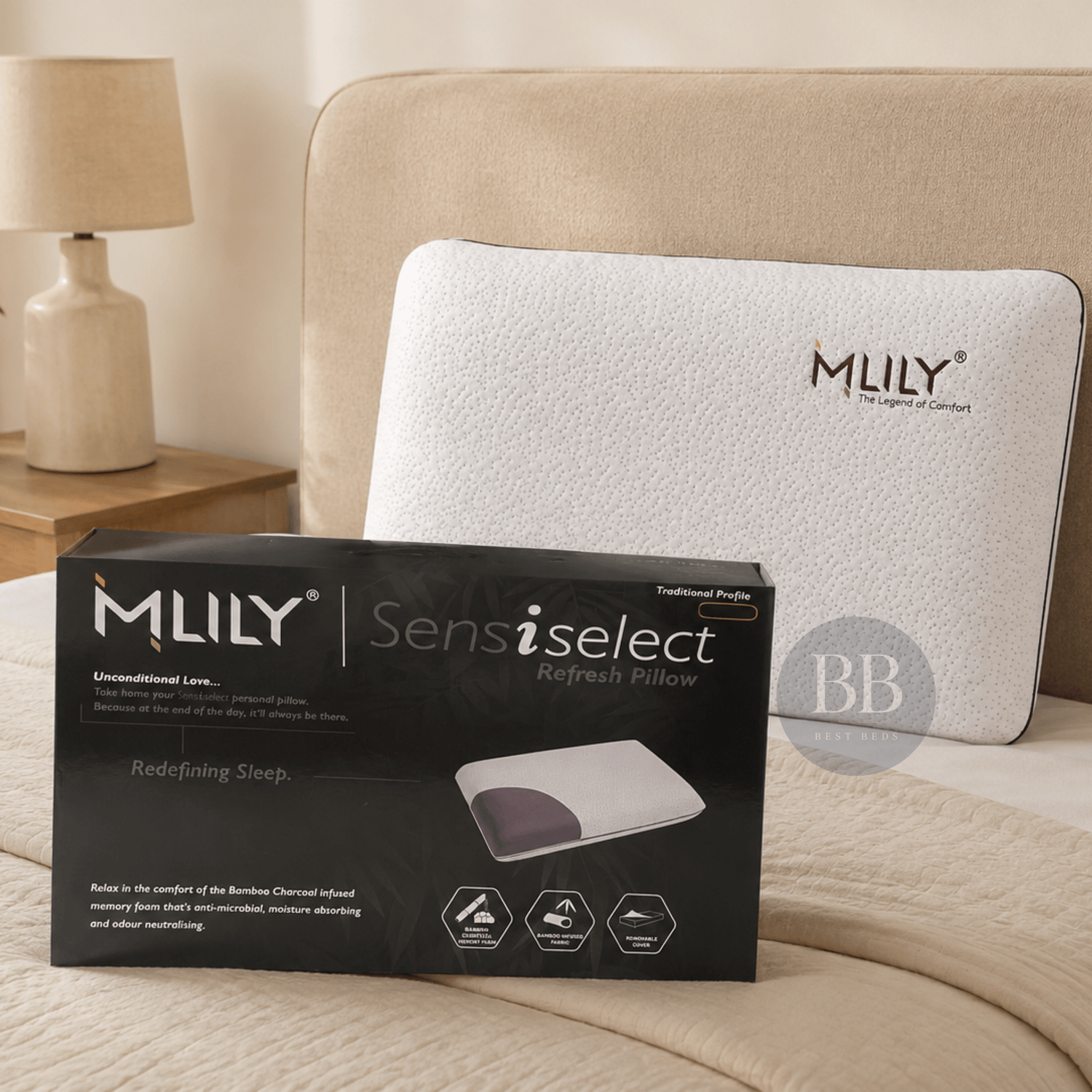 MLILY Bamboo Charcoal Traditional Pillow