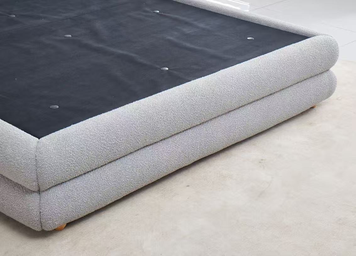 Gray upholstered Gaslift storage bed frame 
