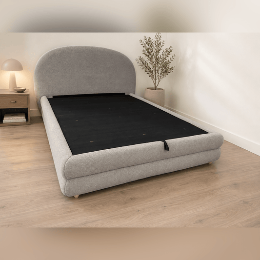 Cove Queen Gas Lift Storage Bed – Upholstered Bed Frame - Best Beds