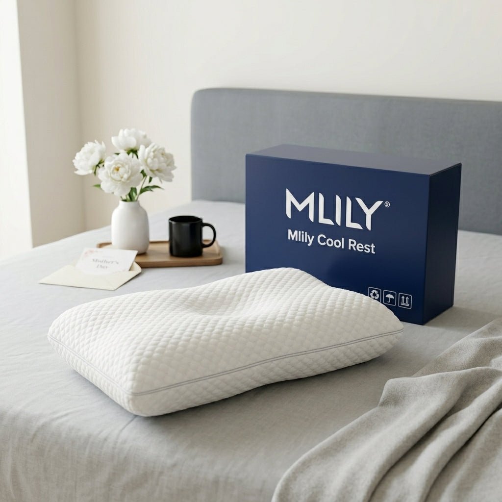 MLILY Cool Rest Rolled Shredded Memory Foam Pillow – Ice Fabric Cover - Best Beds