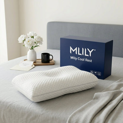 MLILY Cool Rest Rolled Shredded Memory Foam Pillow – Ice Fabric Cover - Best Beds