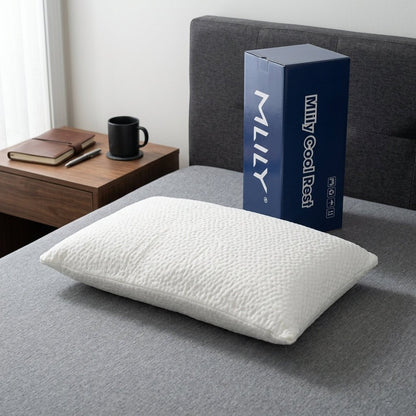 MLILY Cool Rest Rolled Shredded Memory Foam Pillow – Ice Fabric Cover - Best Beds