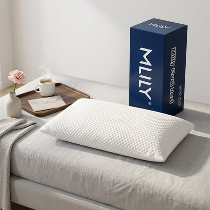 MLILY Cool Rest Rolled Shredded Memory Foam Pillow – Ice Fabric Cover - Best Beds