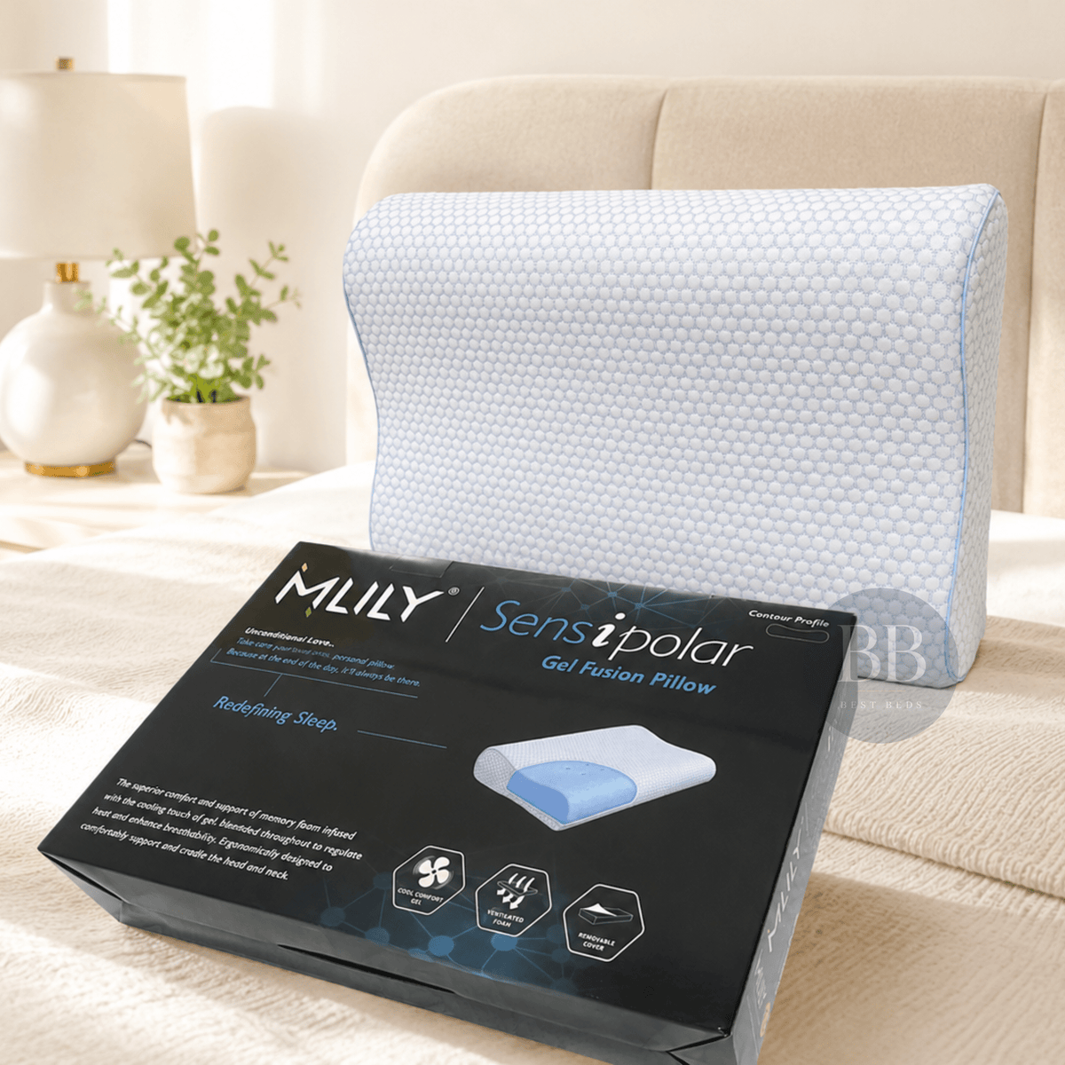 MLILY Gel Infused Contour Pillow - Best Beds