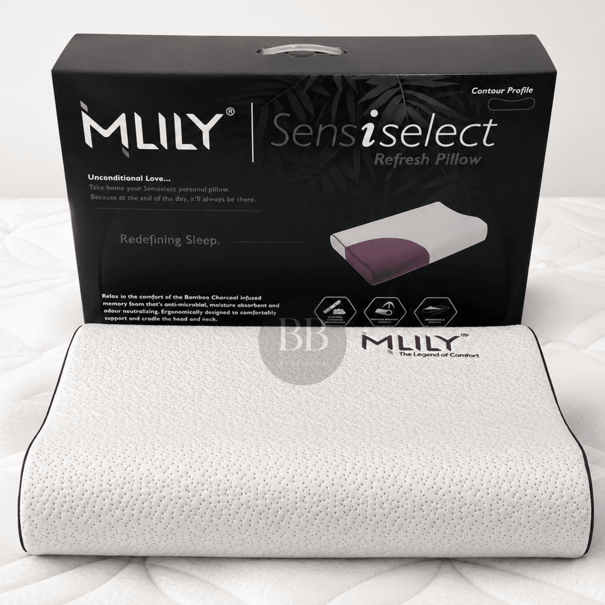 MLILY Refresh Bamboo Charcoal Pillow – Traditional & Contour - Best Beds